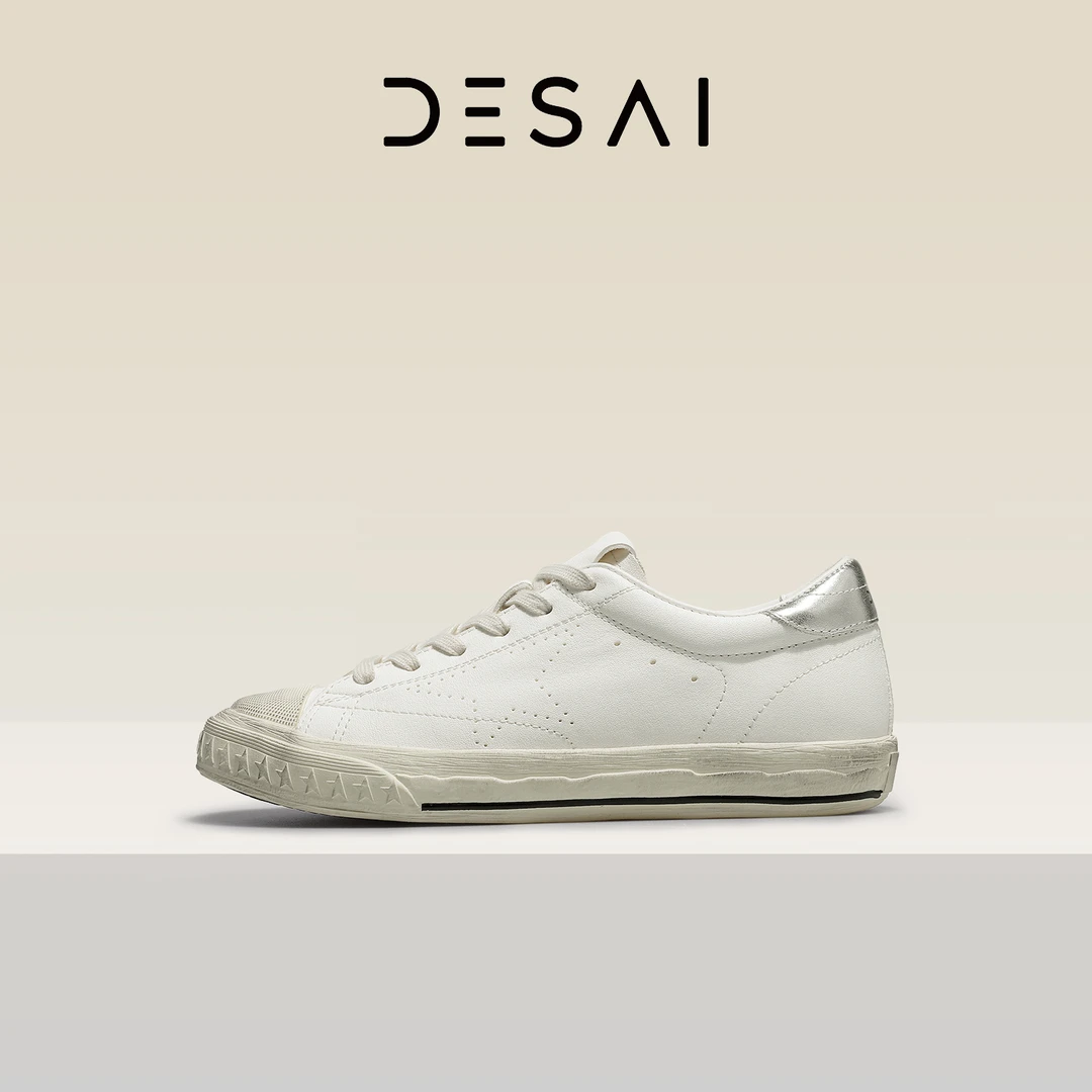 【德赛女鞋】鞋子女款爆款2025新款原生马皮轻奢鞋子百搭真皮女鞋