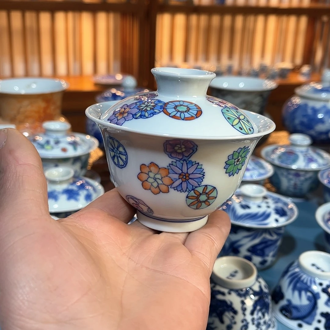 錡镇堂手工手绘盖碗