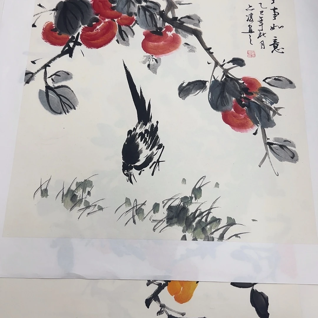 国画纯手绘山水花鸟