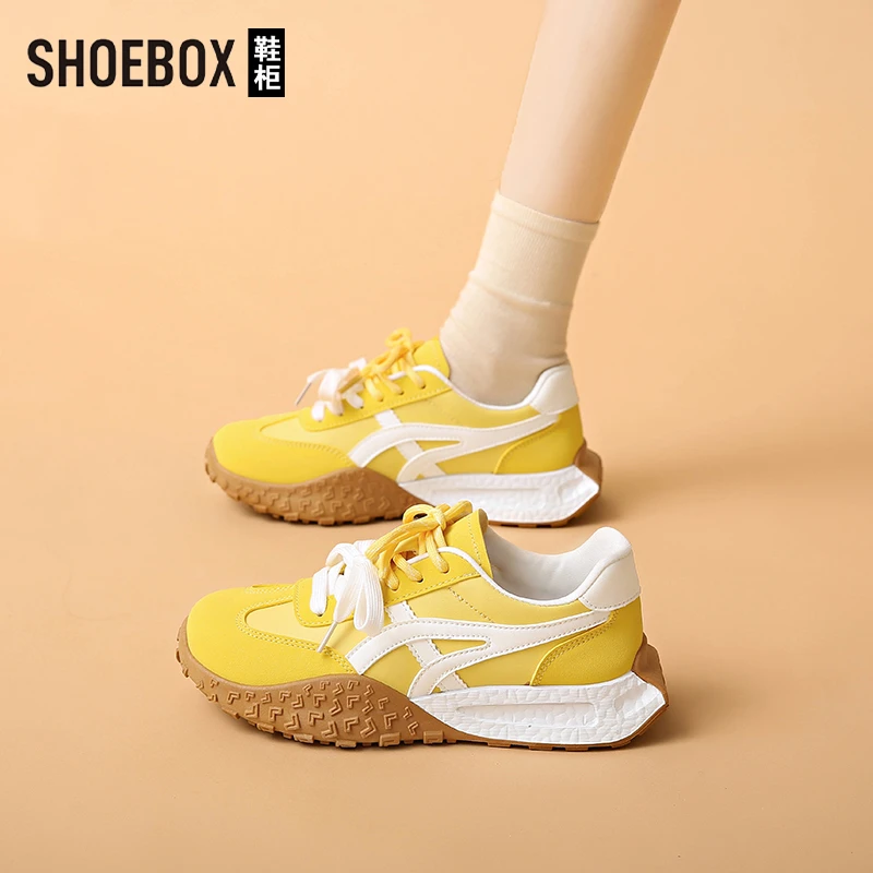 SHOEBOX鞋柜韩版潮鞋阿甘鞋2025春新款厚底百搭休闲鞋学生德训鞋
