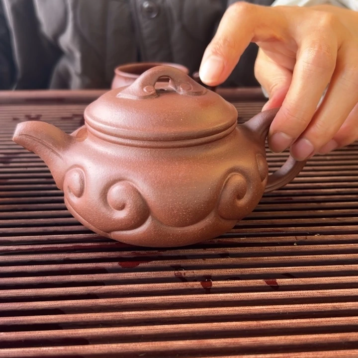 紫砂茶壶紫泥仿古如意