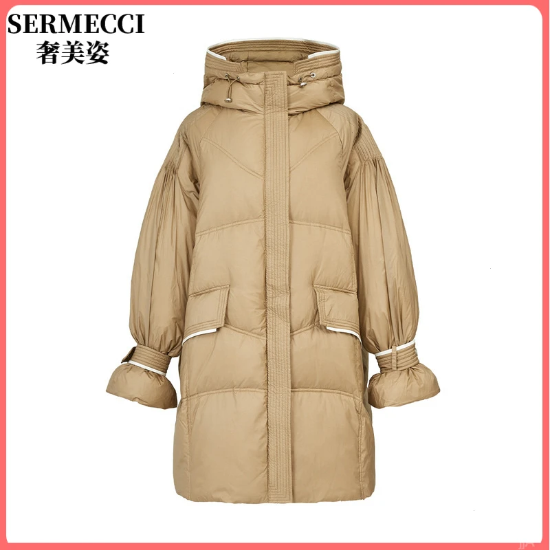 奢美姿轻奢时尚显气质高级感时尚羽绒服女2025冬季新款中长款外套