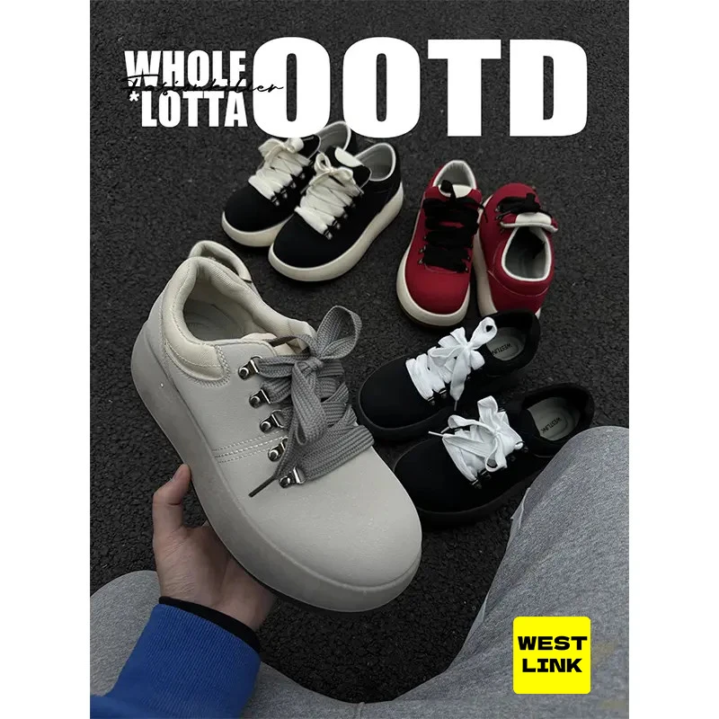 【双12好物】WesTlinK西遇大头潮鞋低帮面包鞋男丑萌厚底增高休闲鞋