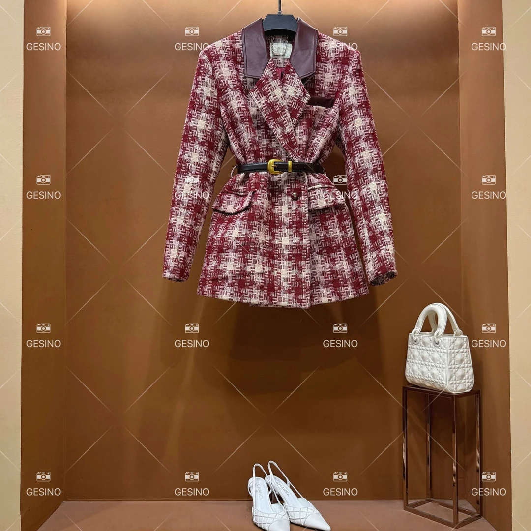 【L姐】秋冬气质小香风设计师中长款羽绒服轻奢女 QD-2024803