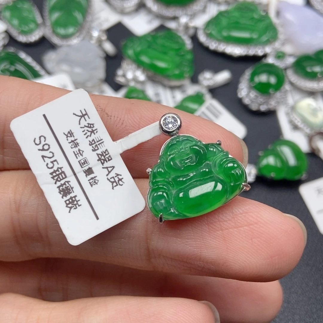 翡翠银S925镶嵌颈饰