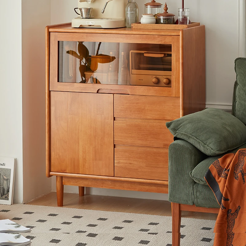 实木餐边柜客厅储物柜家用收纳柜简约置物柜北欧茶水柜日式玄关柜