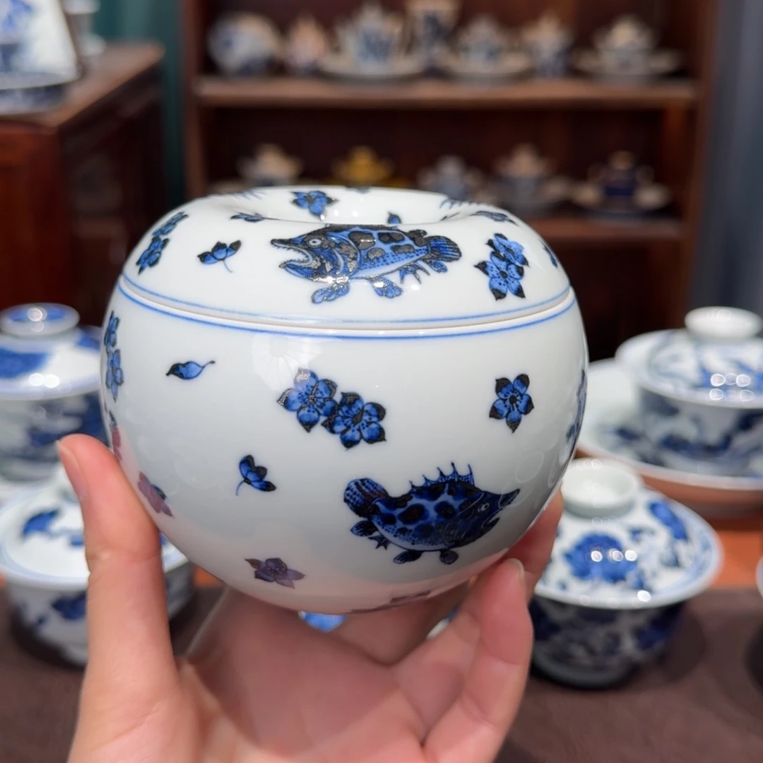 青花雯华堂手绘水洗