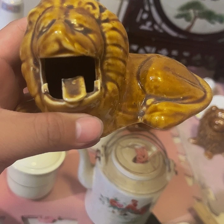 摆件，烧制问题都是正常的2号有窑裂