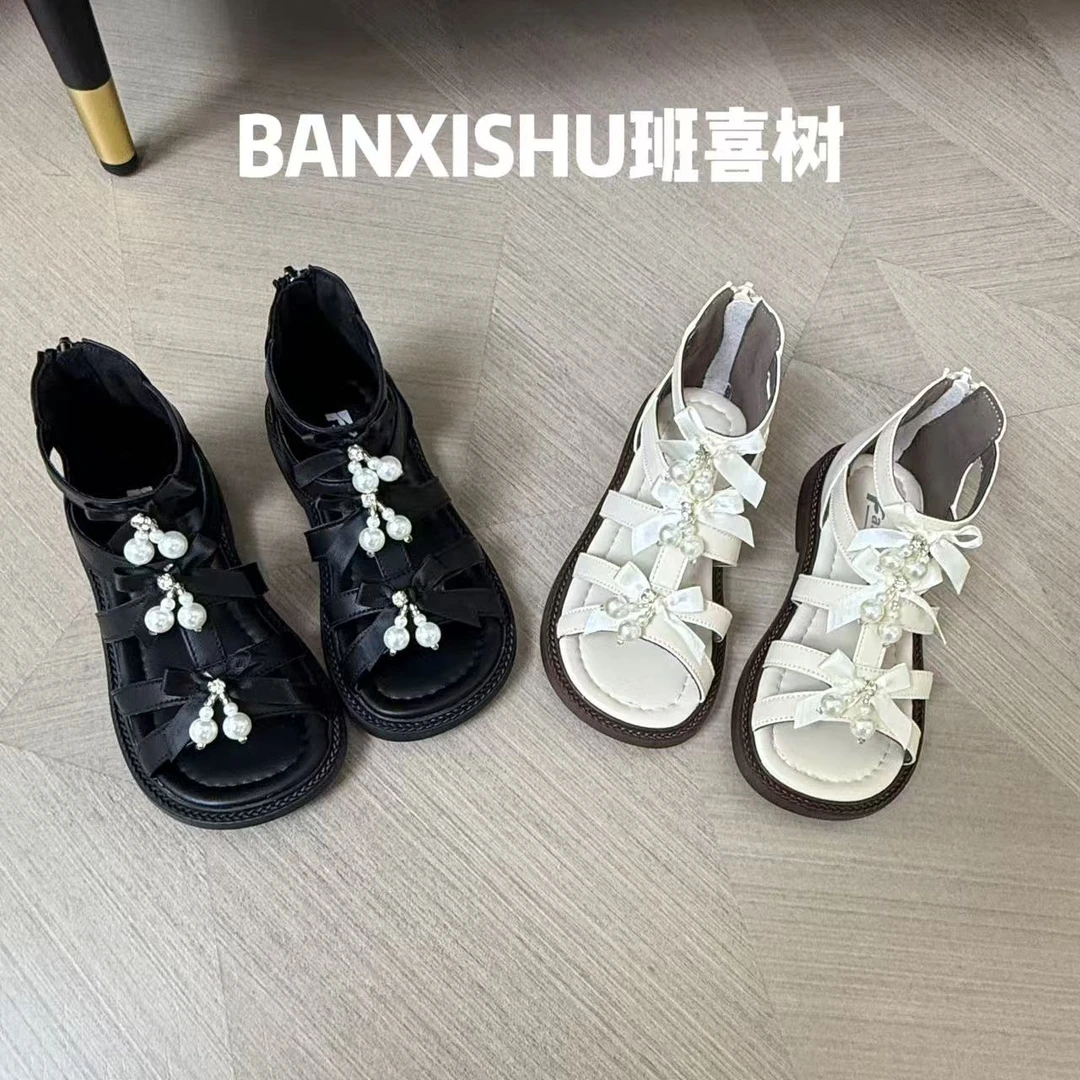 班喜树BanXiShu/2025夏季新款中大童休闲童鞋百搭时尚罗马凉鞋