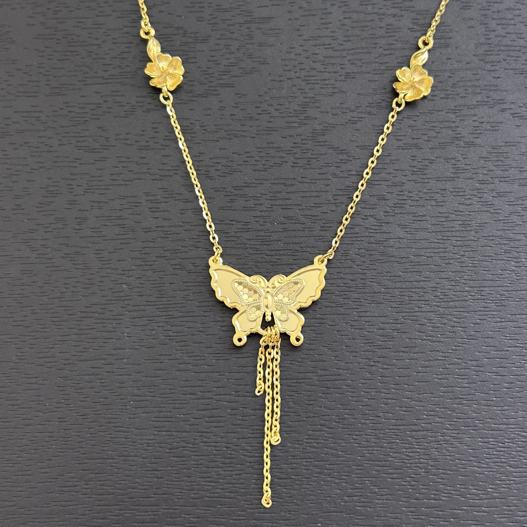 坠链均925银 【店长专享】925银流苏蝴蝶套链YTL227