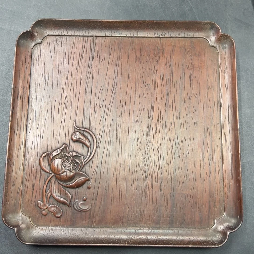 悟***道花梨木一木挖茶盘