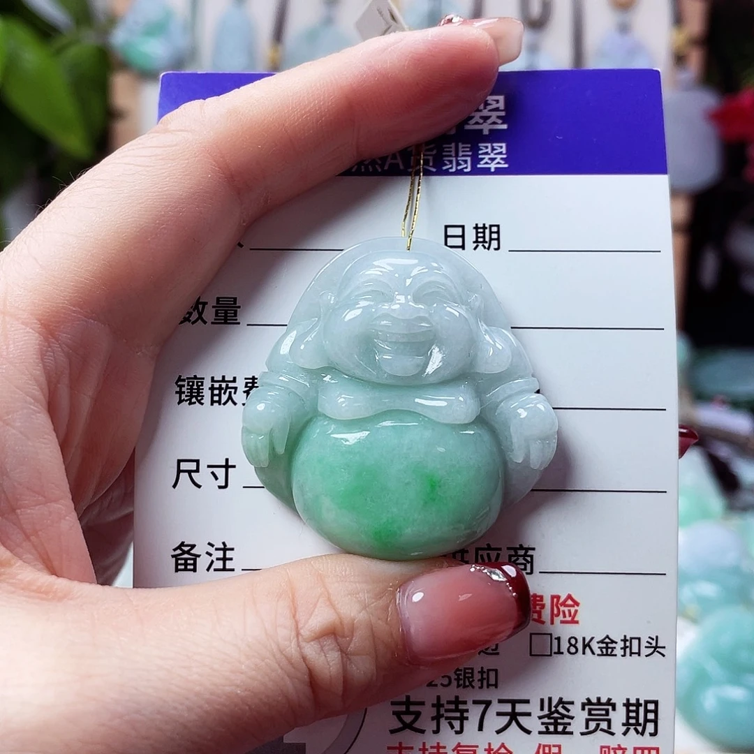 翡翠未镶嵌颈饰佛公68