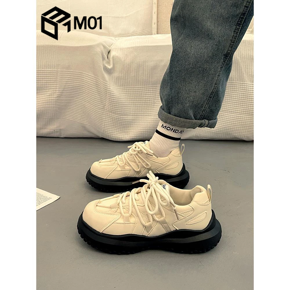 M01爆款厚底休闲运动鞋女春秋百搭小众ins德训2025新款炸街老爹鞋