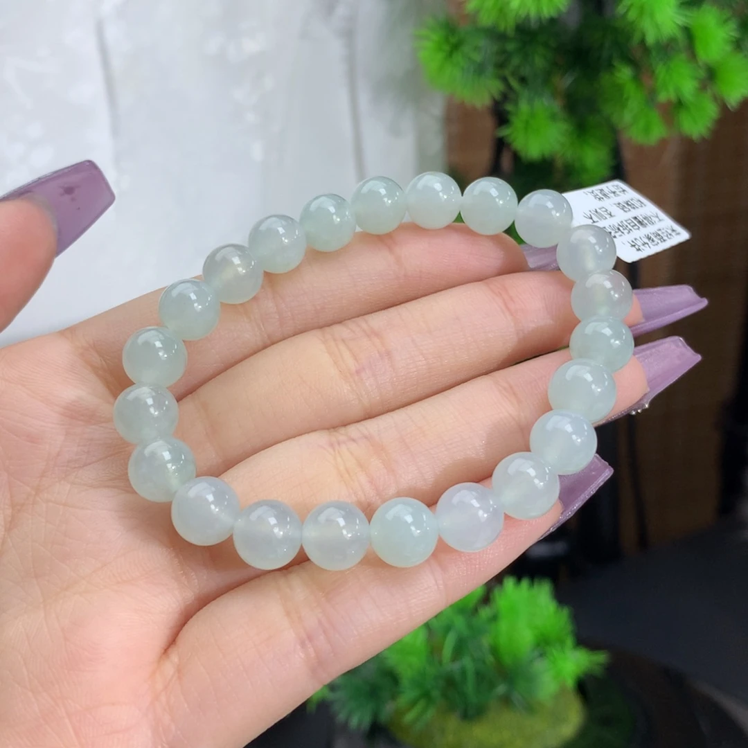 翡翠手链未镶嵌卡8.1冰胶蓝晴底