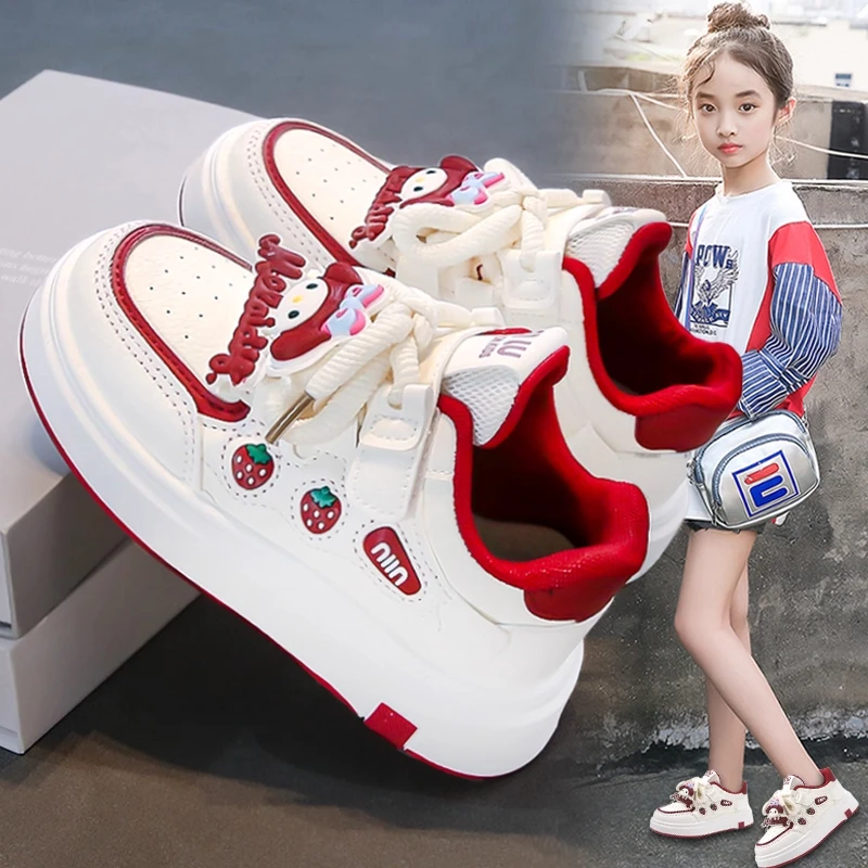 36I℃断码女童运动鞋秋季新款美乐蒂儿童鞋女孩防滑小白鞋休闲板鞋