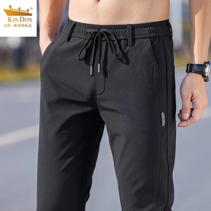 金盾夏季薄款男款速干裤修身直筒休闲裤男士冰丝男士裤子夏季长裤