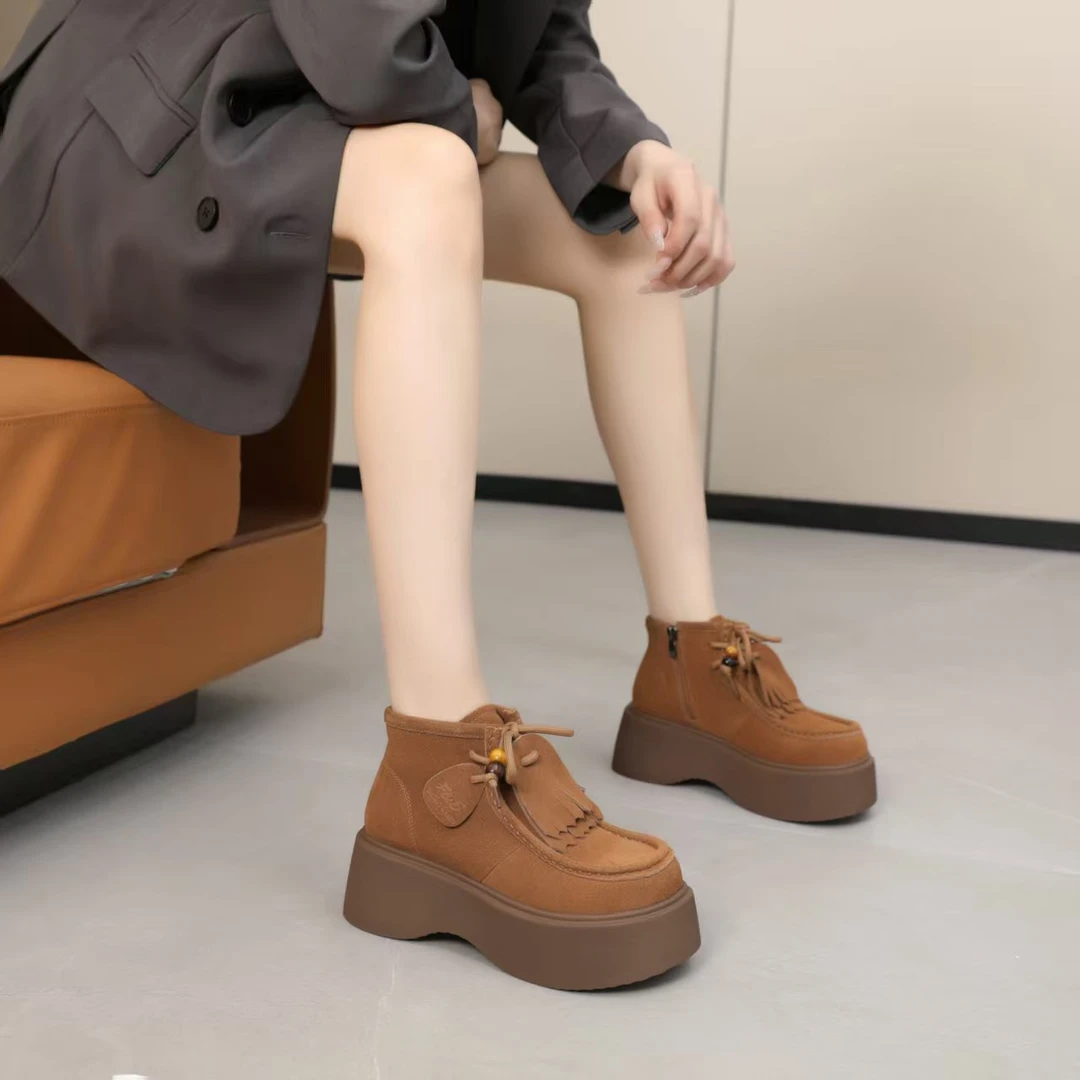 20205秋冬牛皮软底增高马丁靴绝绝子301