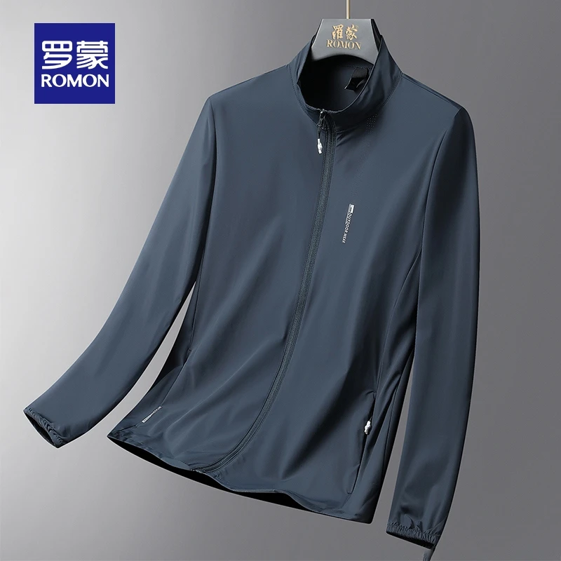 【防晒冰丝】罗蒙男士短款宽松防晒衣2025夏季新款立领弹力外套男