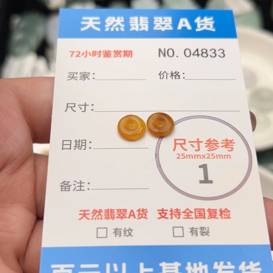 翡翠颈饰未镶嵌平安扣4833