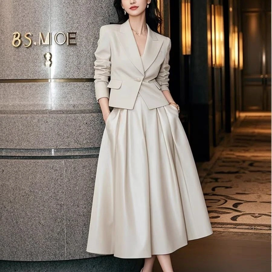 2025春装新款女装时尚穿搭两件套气质西装套装裙子高级感洋气通勤