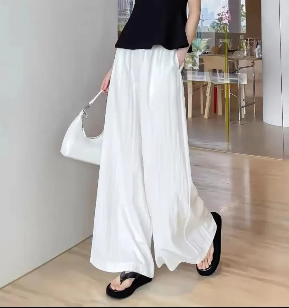 公主 【百搭神器】极简风防走光夏季薄款高腰宽松透气阔腿裤2638-2