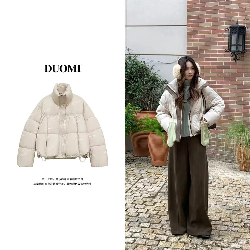 【DUOMI】冬季新款百搭时尚设计感羽绒外套女上衣D7980