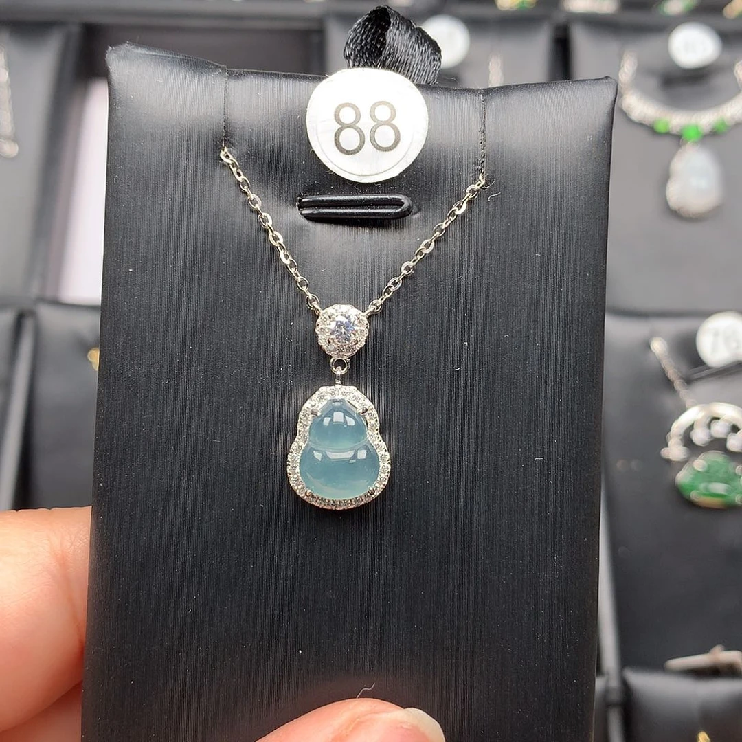 翡翠银S925镶嵌颈饰项链925