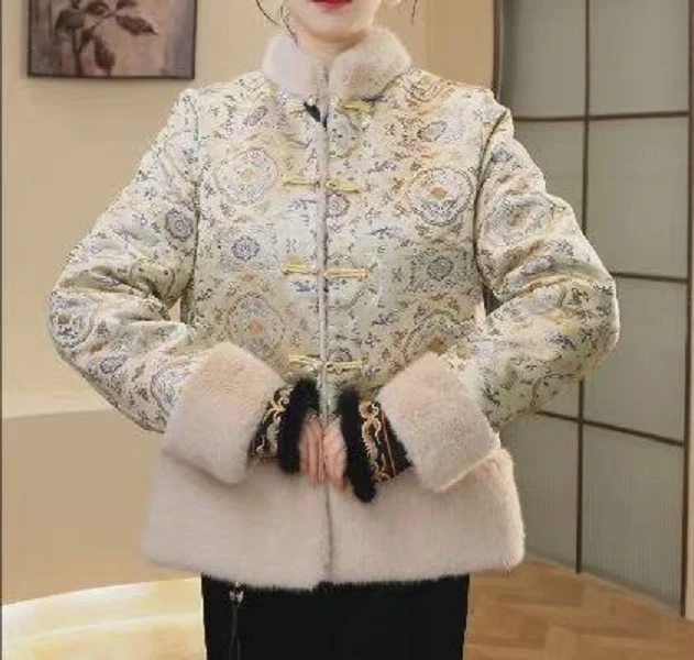 新中式2024秋冬款气质双面双穿复古女装国风外套2024B1714—四月