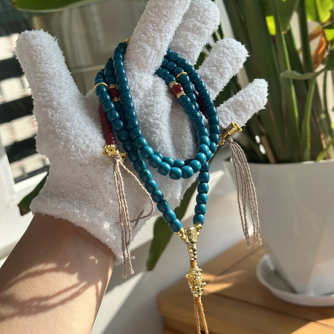 【新店福利】高蓝色108珠串，直径7.5，奢华配置