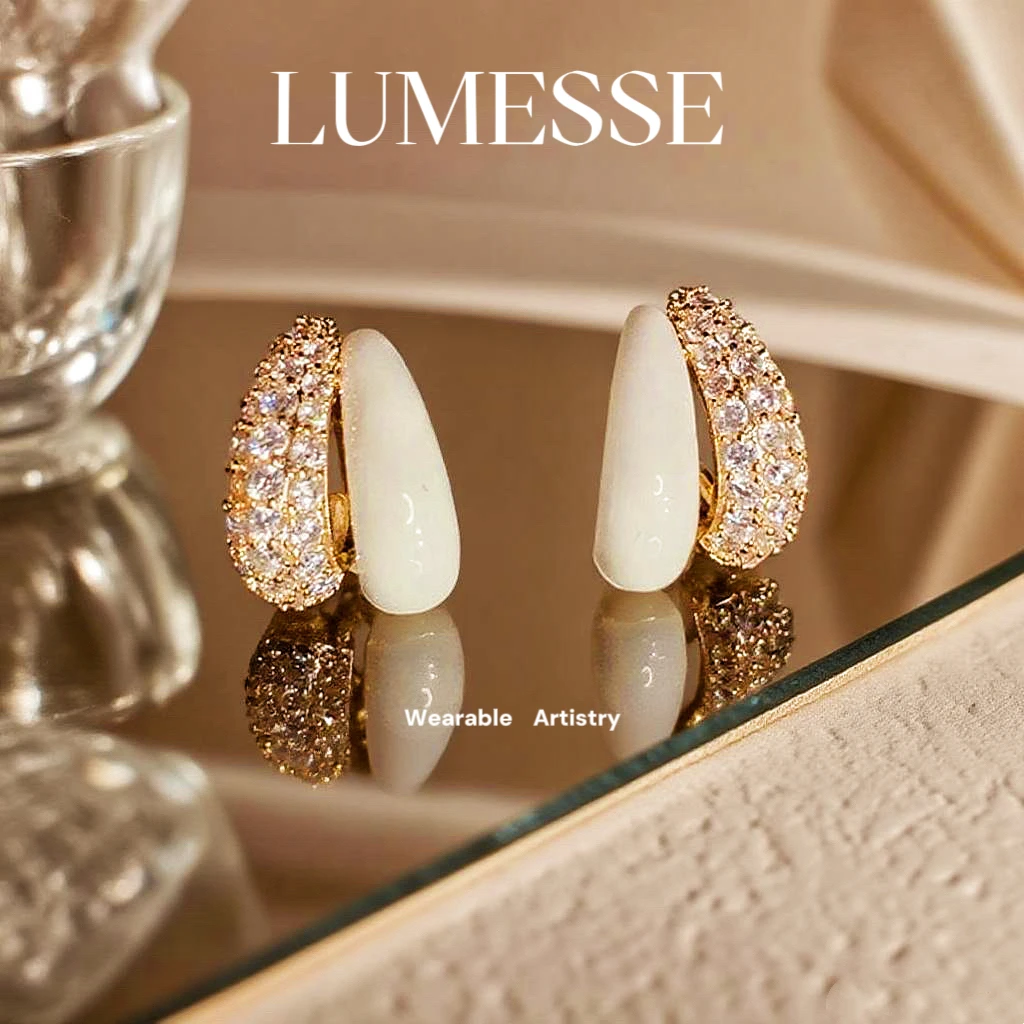 铜合金耳饰 【银河垂泪】MS003278A镶嵌精致小巧时尚法式简约千金风