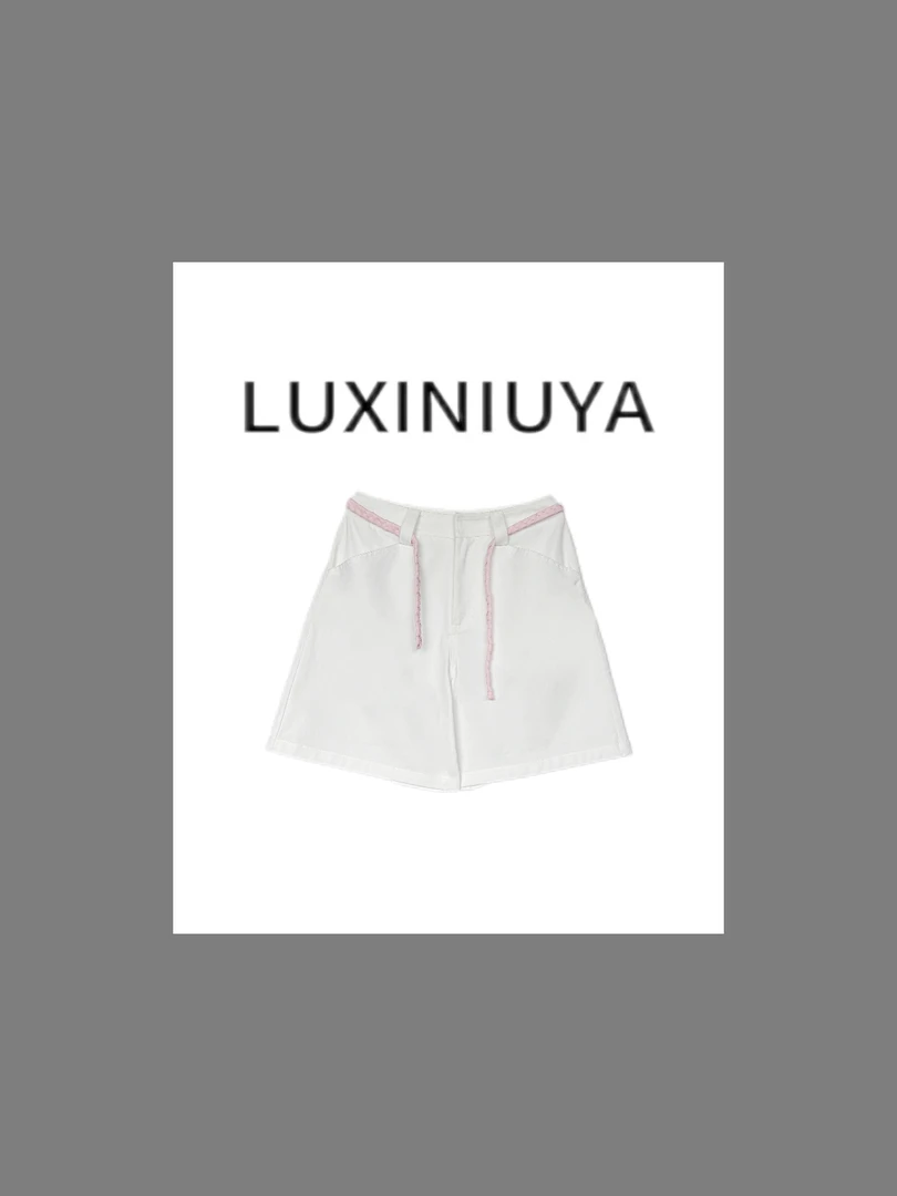 【LUXINIUYA】夏季新款休闲显瘦直筒简约休闲短裤#CX3724