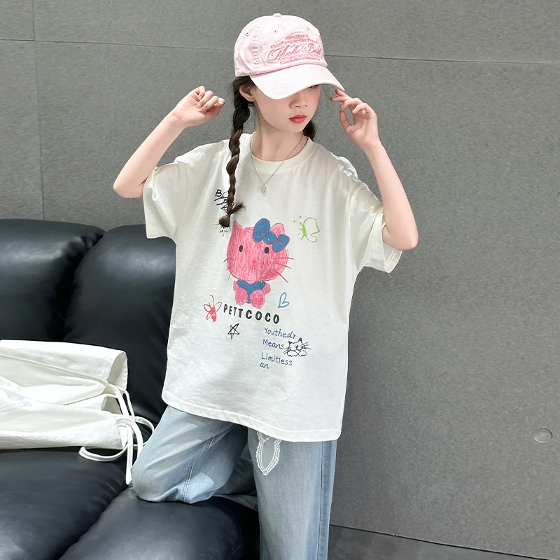 女童夏装女童t恤短袖小女孩洋气韩范衣服儿童森系服装儿童服装