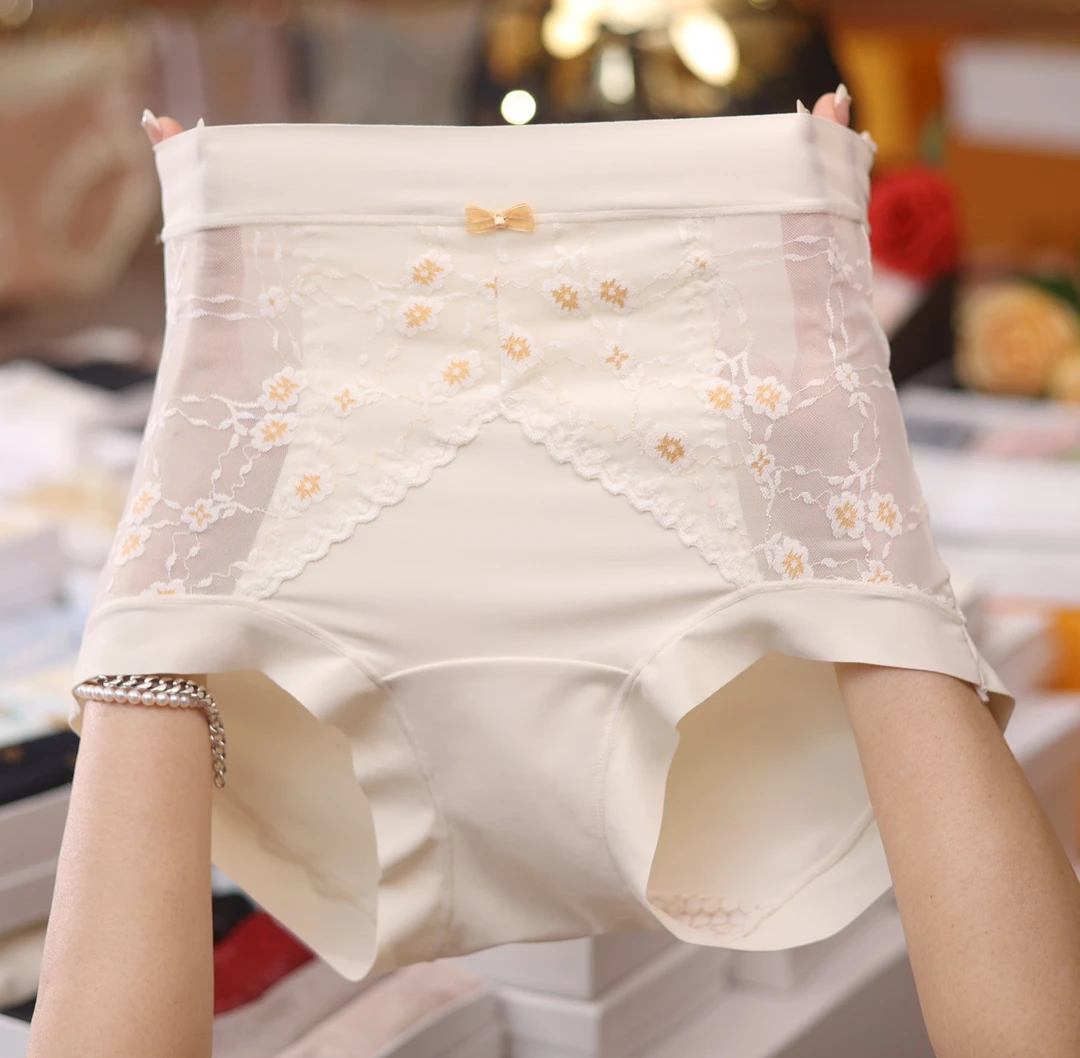 抗[HPV]洛神花10A抑菌高腰收腹提臀塑身性感蕾丝舒适高腰女内裤