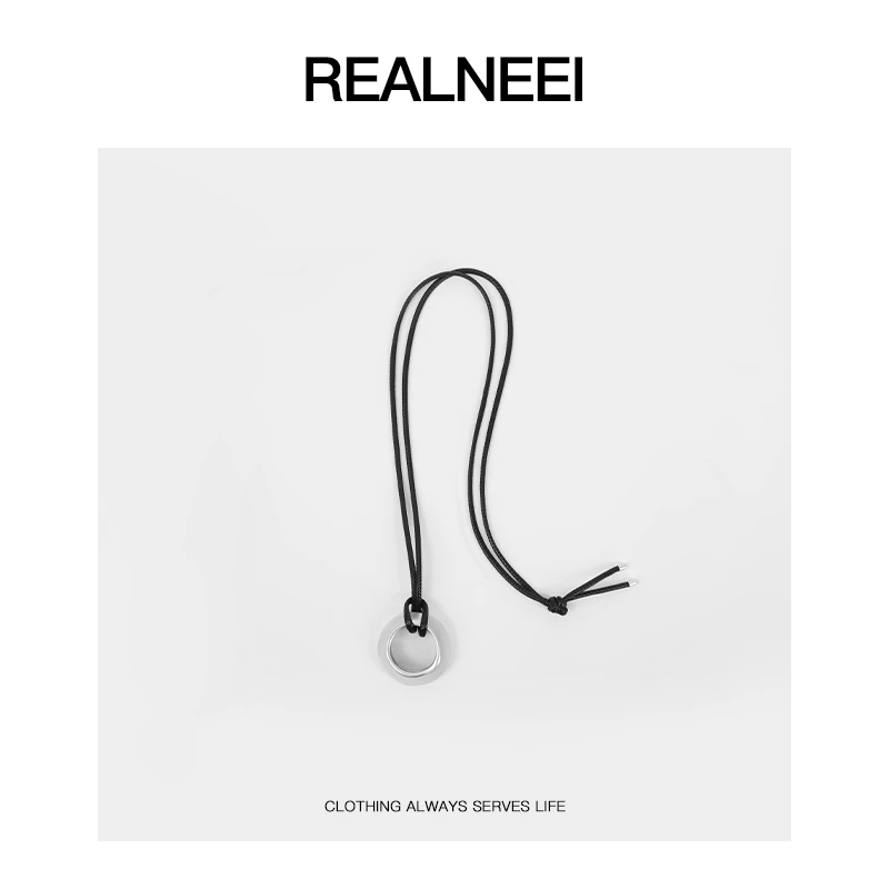 黄铜项链 REALNEEI 小众设计小圆圈长款吊坠项链高级高百搭41112