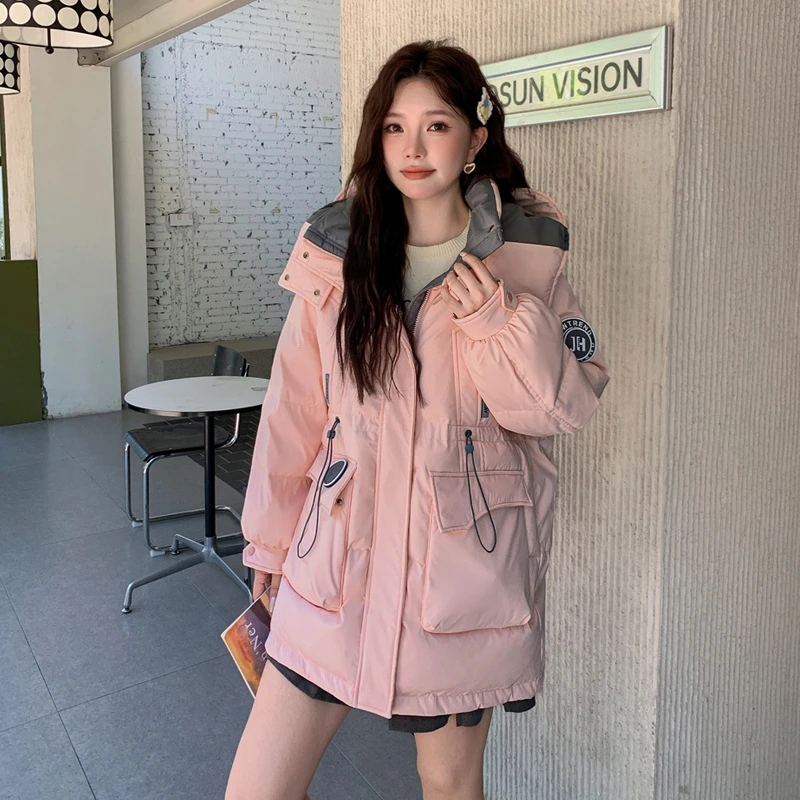 时尚加肥加大码羽绒服女200斤胖mm中长款300斤白羽绒特大码羽绒服