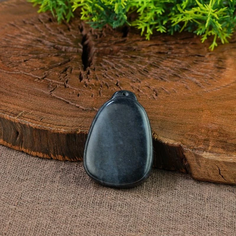 【香掌柜】和田玉青花无事牌吊坠（发一件）