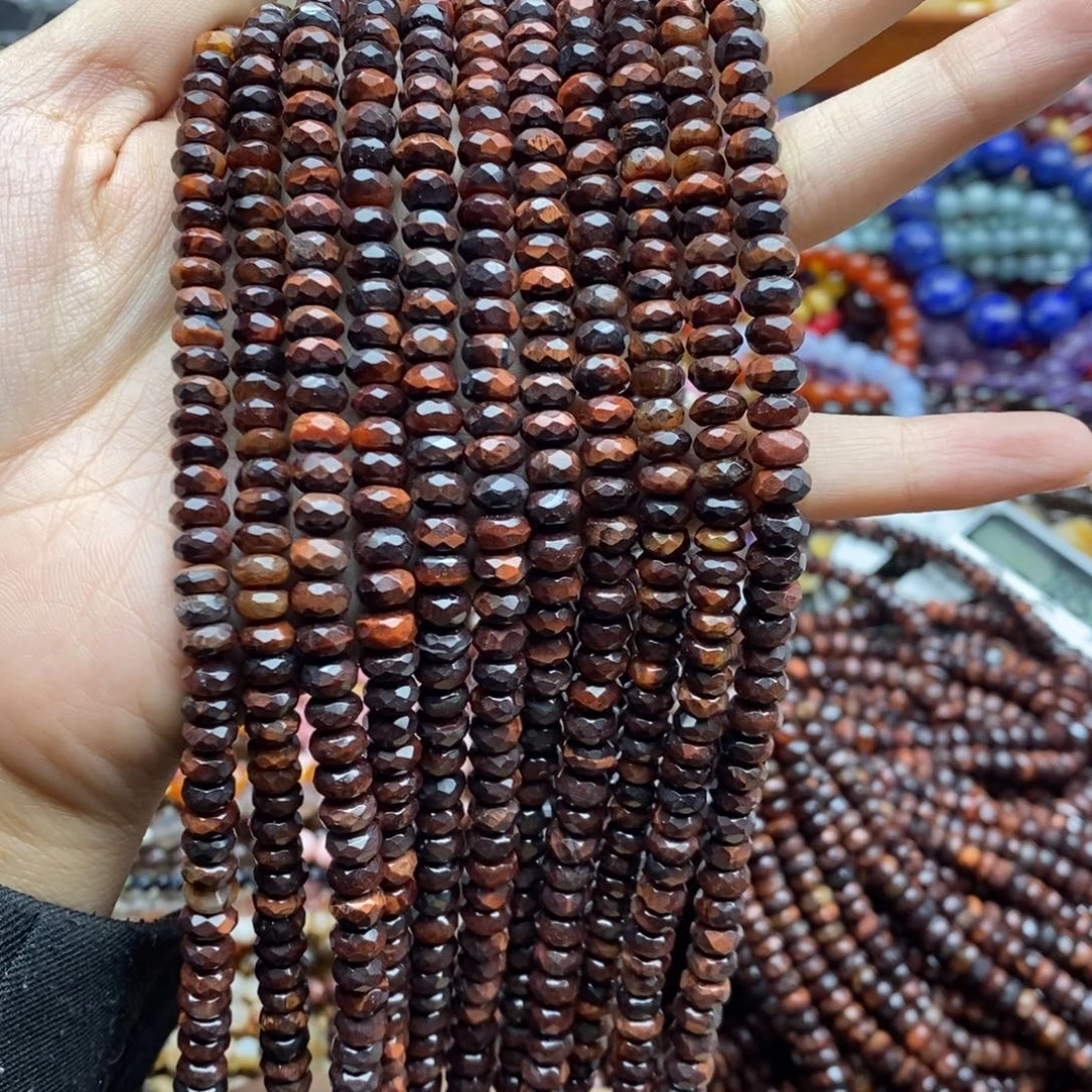玛瑙/玉髓未镶嵌珠宝半成品一条纯天然红虎石切面隔片3.5×6.5