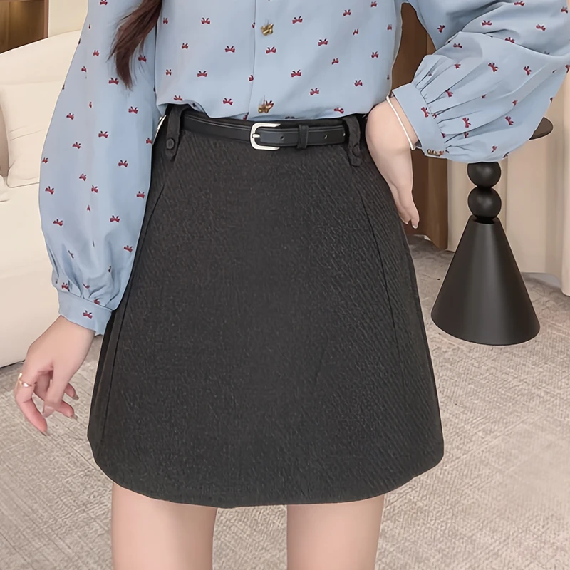 法式复古气质百搭高级感半身裙女2024秋季新款高腰显瘦a字短裙