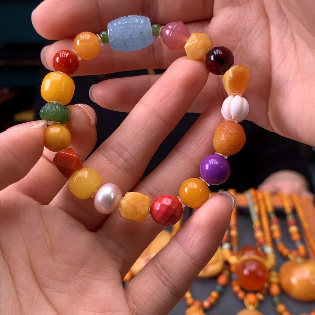 琥珀未镶嵌手串天然