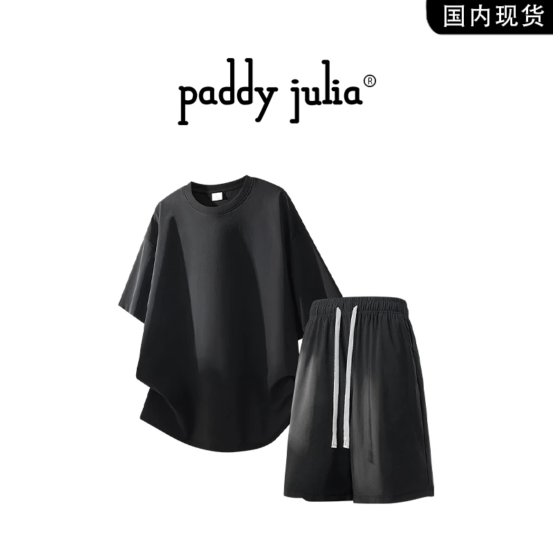 Paddy julia短袖套装男款夏季潮牌凉感速干透气休闲服穿搭一整套
