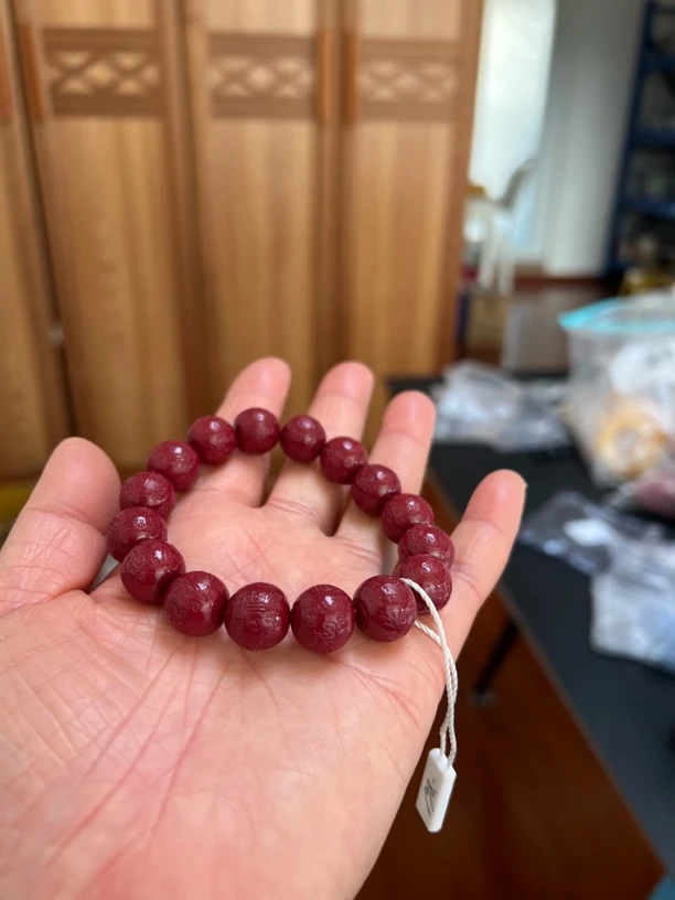 含辰砂工艺品高含量朱砂紫砂福字手链