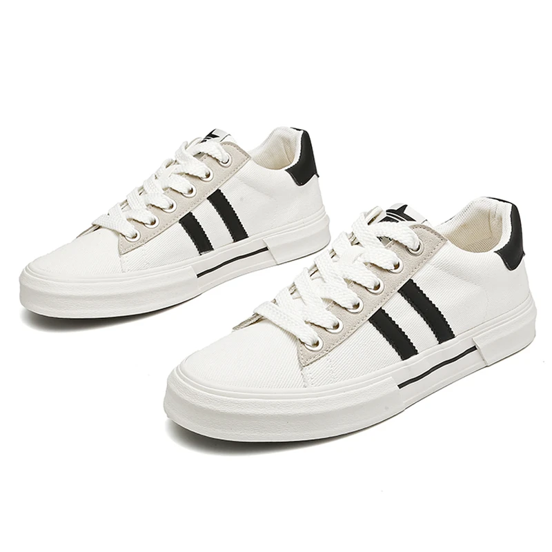 2025春季新款帆布鞋男士小白鞋系带休闲鞋轻便舒适鞋低帮鞋*25155