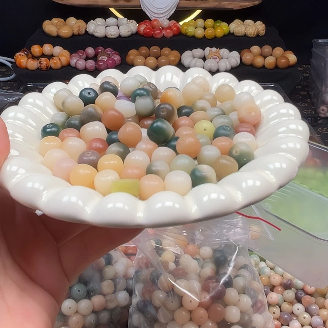 菩提根/象牙果手串瑕疵多宝桶大小混500颗