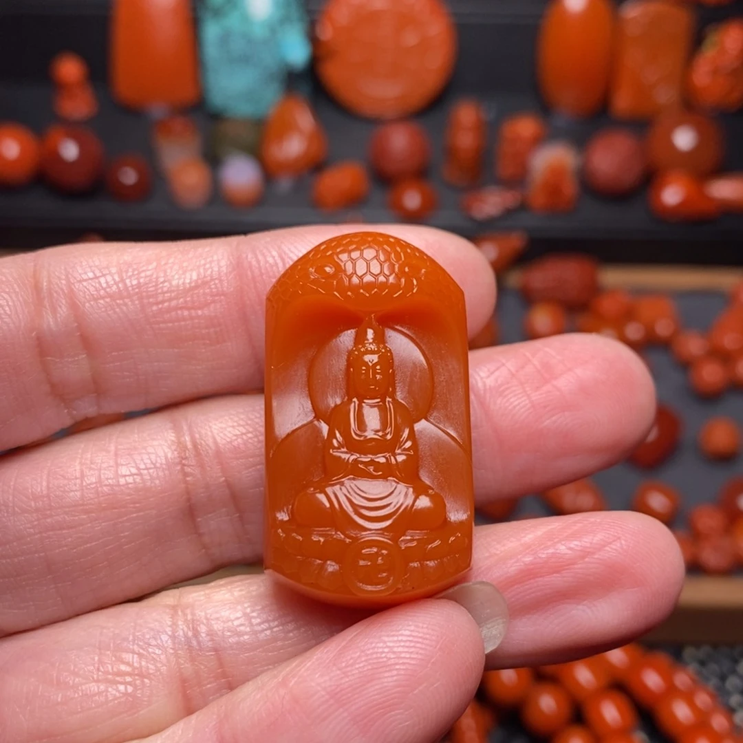 南红玛瑙吊坠未镶嵌A***迹