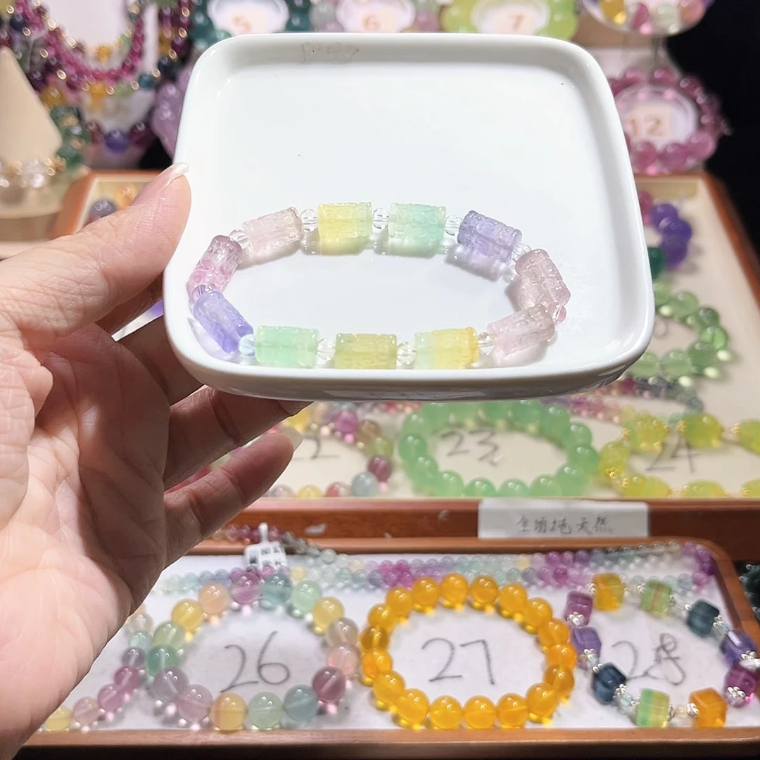 萤石未镶嵌萤石8m桶珠