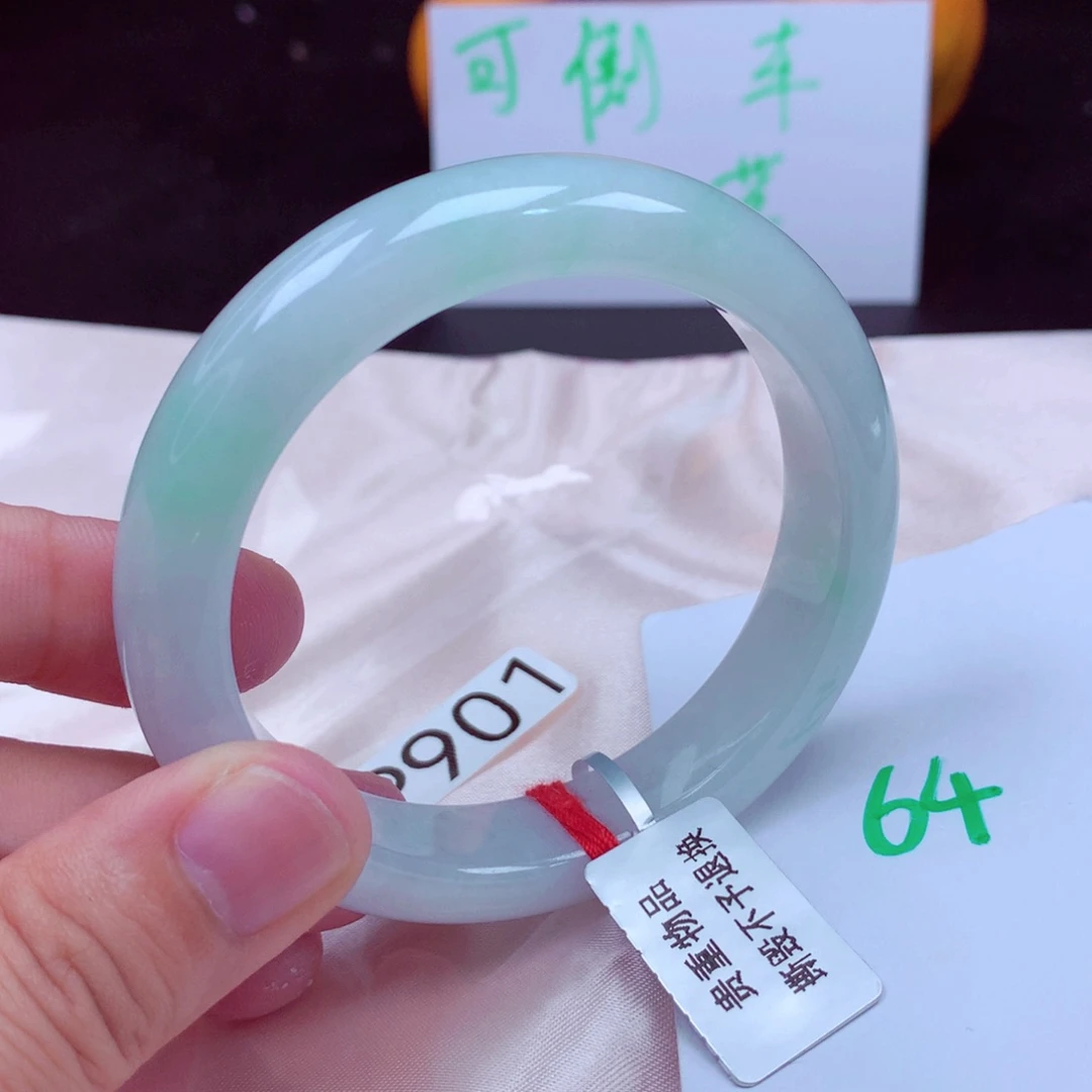 未镶嵌手镯翡翠缅甸天然A货翡翠手镯55.3