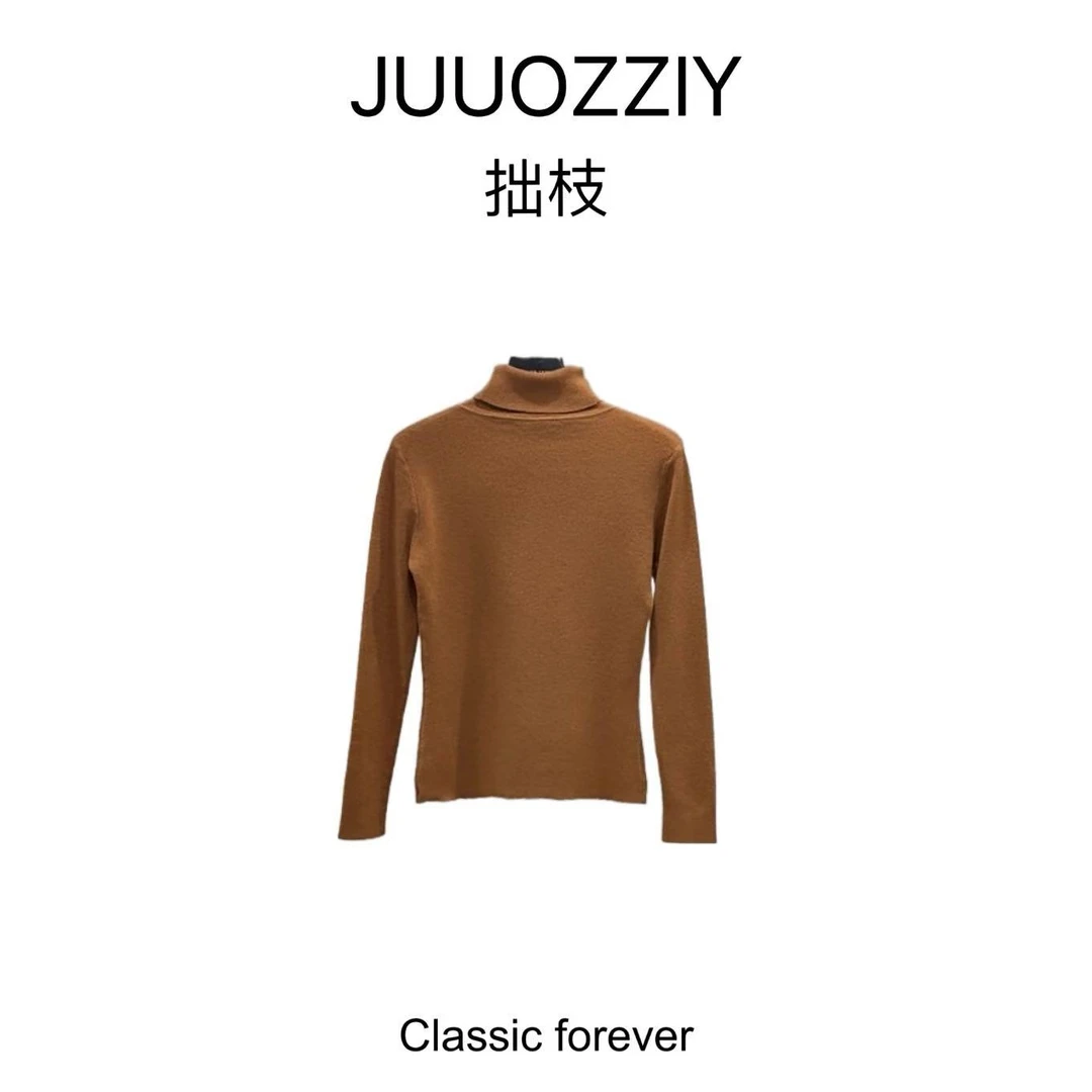 【金驼色】AY006 舒适百搭有弹力长袖半高领针织衫打底衫