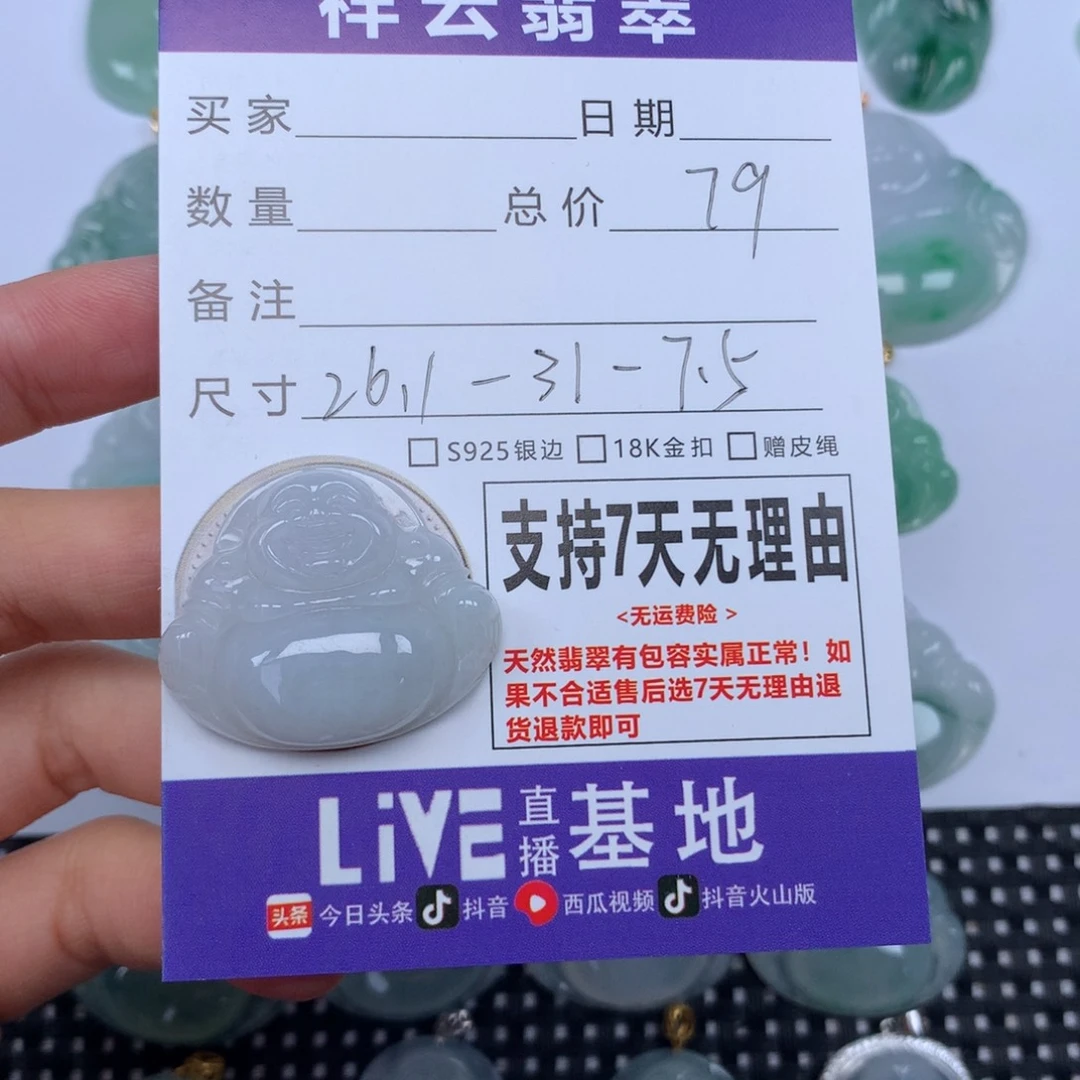 翡翠未镶嵌颈饰天然