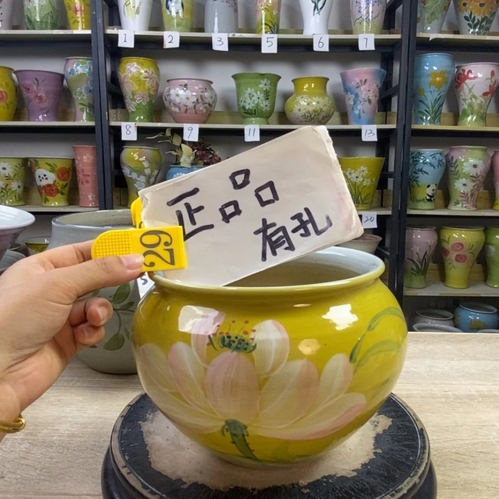 景德镇陶瓷手工手绘花盆