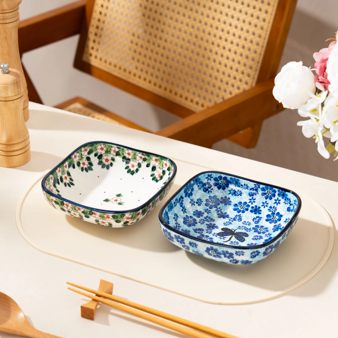 【西里西亚】手绘雾里看花-6英寸四方深碟（2个装）